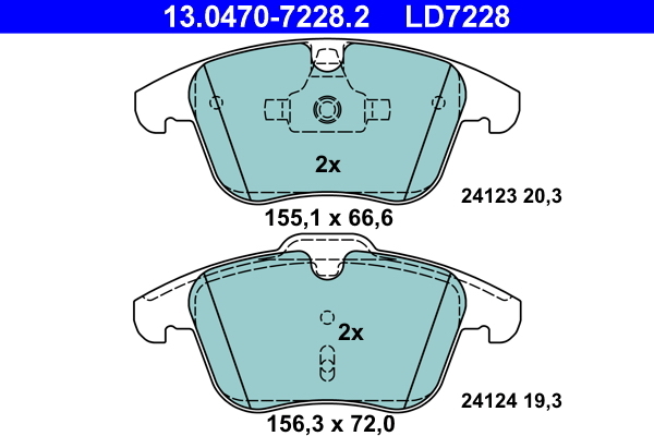 set placute frana,frana disc 13.0470-7228.2 ATE - Frana disc set placute frana,frana disc 13.0470-7228.2 ATE - Frana disc