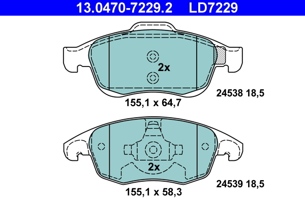 set placute frana,frana disc 13.0470-7229.2 ATE - Frana disc set placute frana,frana disc 13.0470-7229.2 ATE - Frana disc