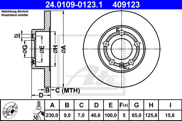 Disc frana 24.0109-0123.1 ATE - Disc frana Disc frana 24.0109-0123.1 ATE - Disc frana