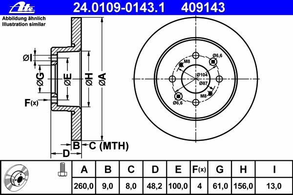 Disc frana 24.0109-0143.1 ATE - Disc frana