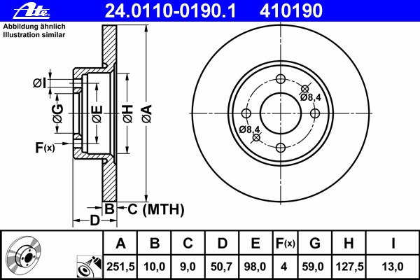 Disc frana 24.0110-0190.1 ATE - Disc frana
