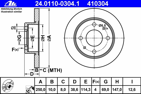 Disc frana 24.0110-0304.1 ATE - Disc frana