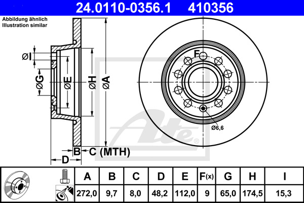 Disc frana 24.0110-0356.1 ATE - Disc frana Disc frana 24.0110-0356.1 ATE - Disc frana