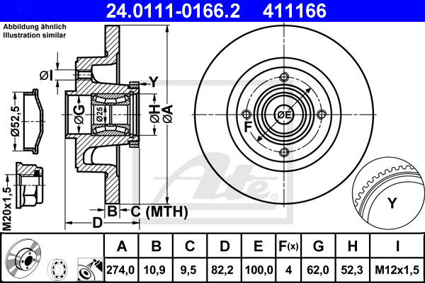 Disc frana 24.0111-0166.2 ATE - Disc frana