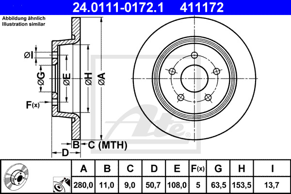 Disc frana 24.0111-0172.1 ATE - Disc frana