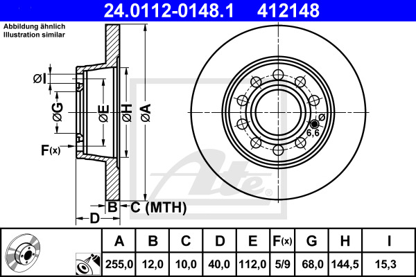 Disc frana 24.0112-0148.1 ATE - Disc frana Disc frana 24.0112-0148.1 ATE - Disc frana