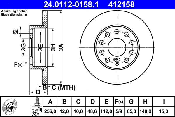 Disc frana 24.0112-0158.1 ATE - Disc frana Disc frana 24.0112-0158.1 ATE - Disc frana