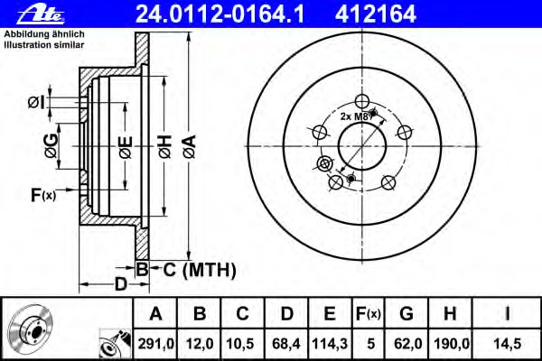 Disc frana 24.0112-0164.1 ATE - Disc frana