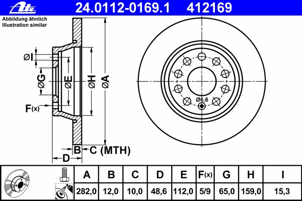 Disc frana 24.0112-0169.1 ATE - Disc frana Disc frana 24.0112-0169.1 ATE - Disc frana