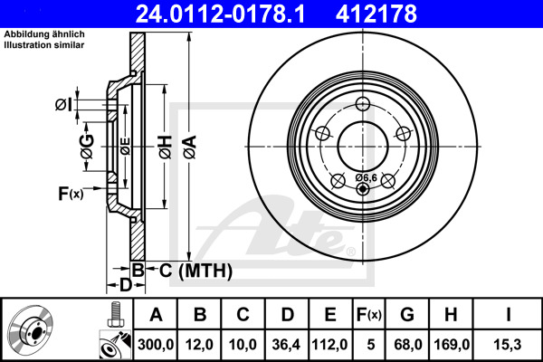 Disc frana 24.0112-0178.1 ATE - Disc frana