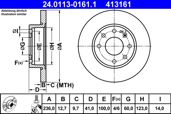 Disc frana 24.0113-0161.1 ATE - Frana disc Disc frana 24.0113-0161.1 ATE - Frana disc