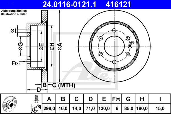 Disc frana 24.0116-0121.1 ATE - Disc frana