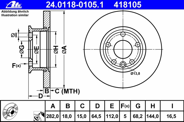 Disc frana 24.0118-0105.1 ATE - Disc frana Disc frana 24.0118-0105.1 ATE - Disc frana