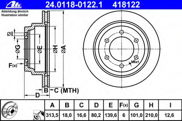 Disc frana 24.0118-0122.1 ATE - Disc frana
