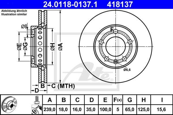 Disc frana 24.0118-0137.1 ATE - Disc frana Disc frana 24.0118-0137.1 ATE - Disc frana