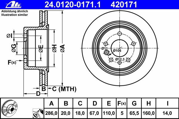 Disc frana 24.0120-0171.1 ATE - Disc frana Disc frana 24.0120-0171.1 ATE - Disc frana