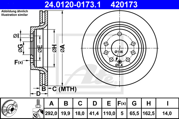 Disc frana 24.0120-0173.1 ATE - Frana disc Disc frana 24.0120-0173.1 ATE - Frana disc