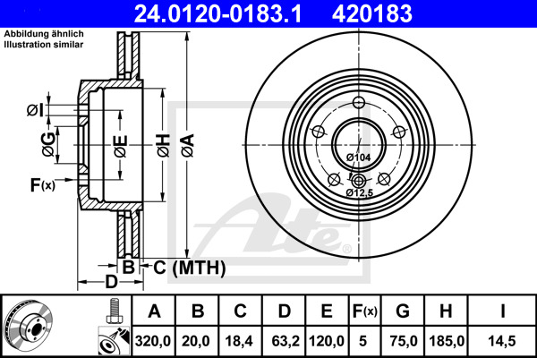 Disc frana 24.0120-0183.1 ATE - Frana disc Disc frana 24.0120-0183.1 ATE - Frana disc