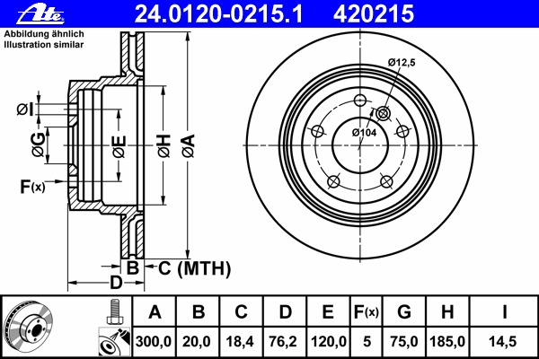Disc frana 24.0120-0215.1 ATE - Frana disc Disc frana 24.0120-0215.1 ATE - Frana disc