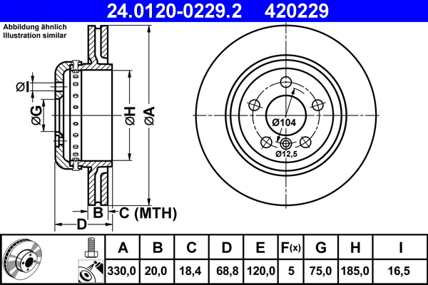 Disc frana 24.0120-0229.2 ATE - Disc frana Disc frana 24.0120-0229.2 ATE - Disc frana