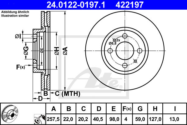 Disc frana 24.0122-0197.1 ATE - Disc frana