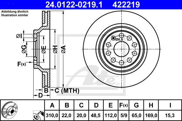Disc frana 24.0122-0219.1 ATE - Disc frana Disc frana 24.0122-0219.1 ATE - Disc frana