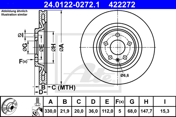 Disc frana 24.0122-0272.1 ATE - Disc frana Disc frana 24.0122-0272.1 ATE - Disc frana