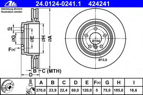 Disc frana 24.0124-0241.1 ATE - Disc frana Disc frana 24.0124-0241.1 ATE - Disc frana