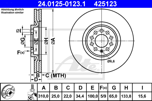 Disc frana 24.0125-0123.1 ATE - Disc frana Disc frana 24.0125-0123.1 ATE - Disc frana