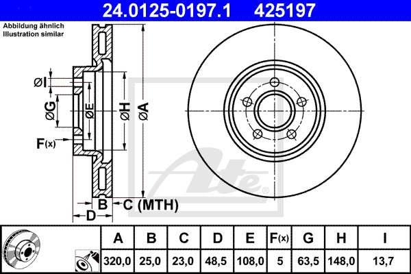 Disc frana 24.0125-0197.1 ATE - Disc frana Disc frana 24.0125-0197.1 ATE - Disc frana