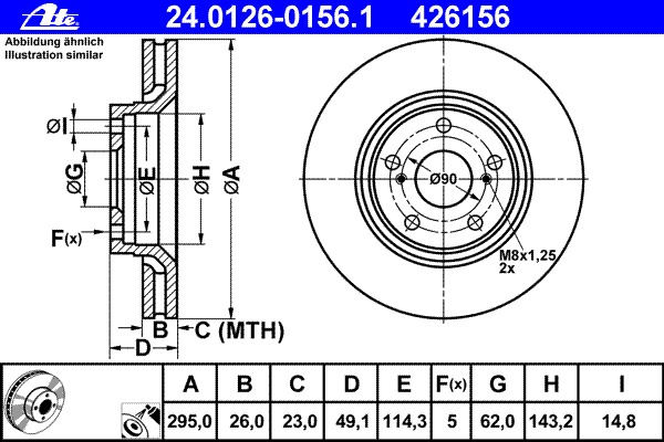Disc frana 24.0126-0156.1 ATE - Disc frana Disc frana 24.0126-0156.1 ATE - Disc frana