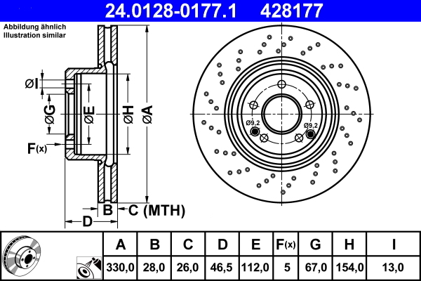 Disc frana 24.0128-0177.1 ATE - Disc frana Disc frana 24.0128-0177.1 ATE - Disc frana