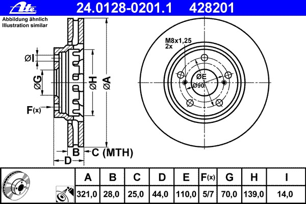 Disc frana 24.0128-0201.1 ATE - Disc frana Disc frana 24.0128-0201.1 ATE - Disc frana
