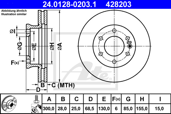 Disc frana 24.0128-0203.1 ATE - Disc frana