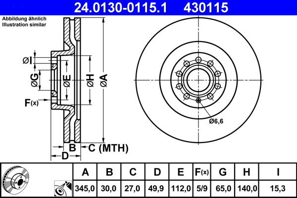 Disc frana 24.0130-0115.1 ATE - Disc frana Disc frana 24.0130-0115.1 ATE - Disc frana