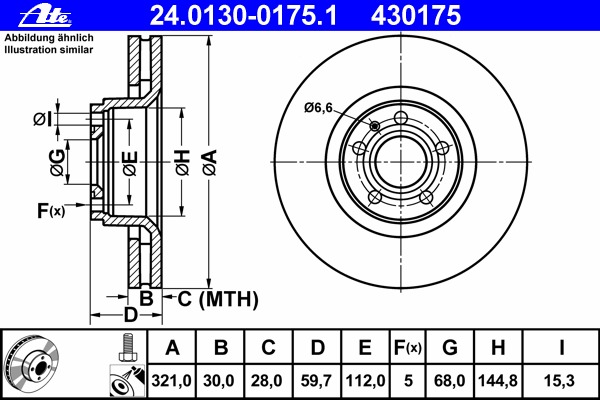 Disc frana 24.0130-0175.1 ATE - Disc frana Disc frana 24.0130-0175.1 ATE - Disc frana