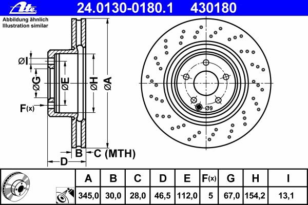 Disc frana 24.0130-0180.1 ATE - Disc frana Disc frana 24.0130-0180.1 ATE - Disc frana