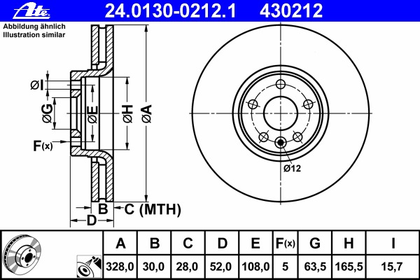 Disc frana 24.0130-0212.1 ATE - Frana disc