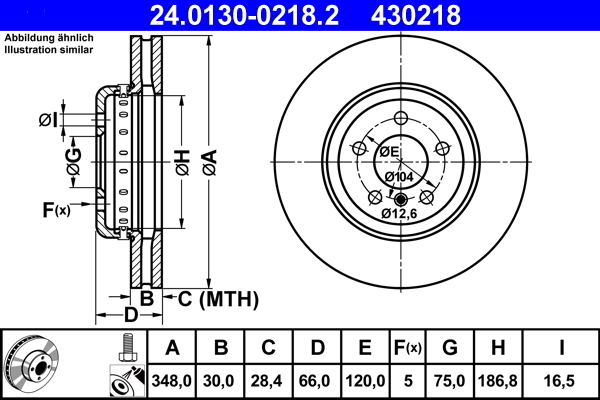 Disc frana 24.0130-0218.2 ATE - Disc frana Disc frana 24.0130-0218.2 ATE - Disc frana