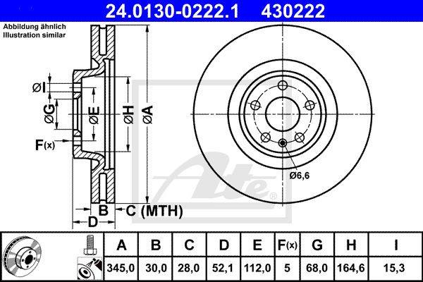 Disc frana 24.0130-0222.1 ATE - Disc frana