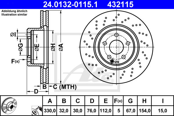Disc frana 24.0132-0115.1 ATE - Disc frana