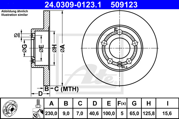 Disc frana 24.0309-0123.1 ATE - Disc frana Disc frana 24.0309-0123.1 ATE - Disc frana