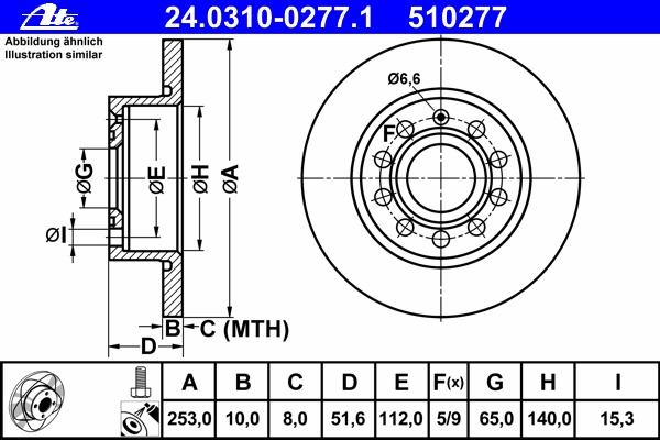 Disc frana 24.0310-0277.1 ATE - Disc frana Disc frana 24.0310-0277.1 ATE - Disc frana