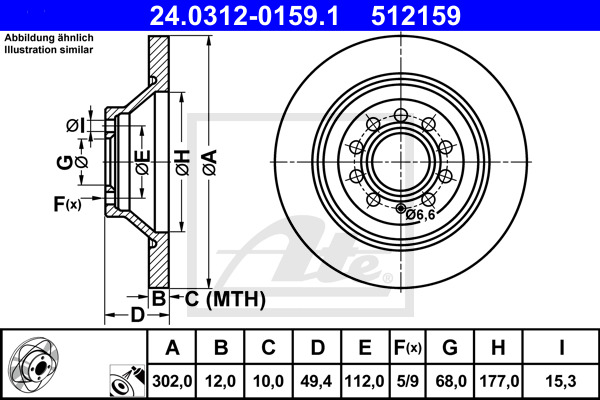 Disc frana 24.0312-0159.1 ATE - Disc frana Disc frana 24.0312-0159.1 ATE - Disc frana