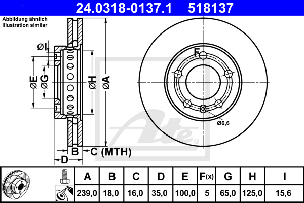 Disc frana 24.0318-0137.1 ATE - Disc frana Disc frana 24.0318-0137.1 ATE - Disc frana