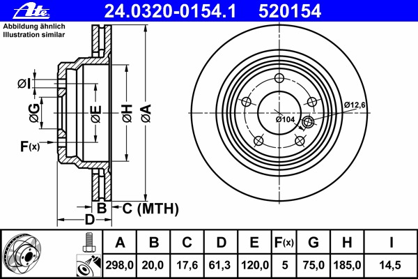 Disc frana 24.0320-0154.1 ATE - Frana disc