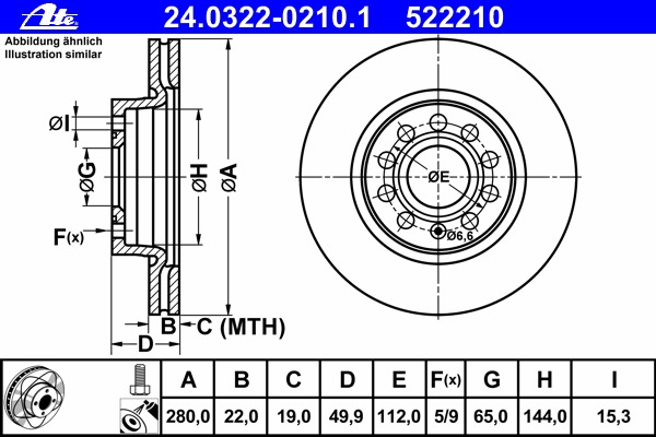 Disc frana 24.0322-0210.1 ATE - Disc frana Disc frana 24.0322-0210.1 ATE - Disc frana