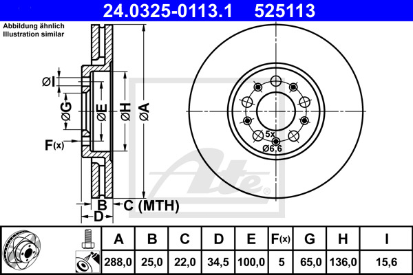 Disc frana 24.0325-0113.1 ATE - Disc frana Disc frana 24.0325-0113.1 ATE - Disc frana