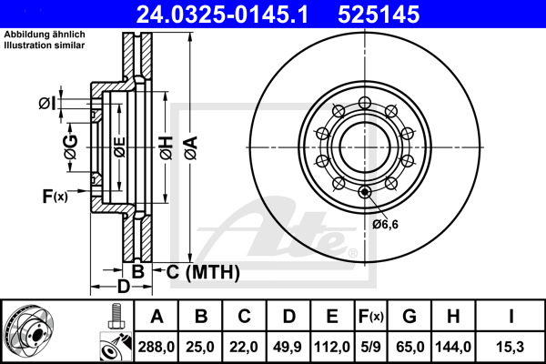 Disc frana 24.0325-0145.1 ATE - Disc frana Disc frana 24.0325-0145.1 ATE - Disc frana