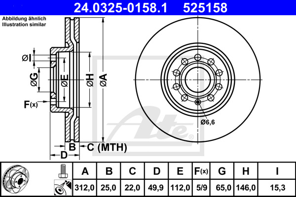 Disc frana 24.0325-0158.1 ATE - Disc frana Disc frana 24.0325-0158.1 ATE - Disc frana